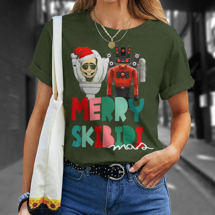 Christmas Santa Skibidi Toilet Cameraman Speakerman Tvman T-Shirt Gifts for Her