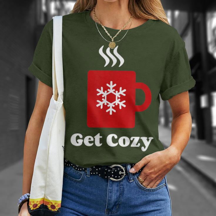 Get Cozy Hot Cocoa Chocolate Coffee Christmas Xmas T-Shirt Gifts for Her