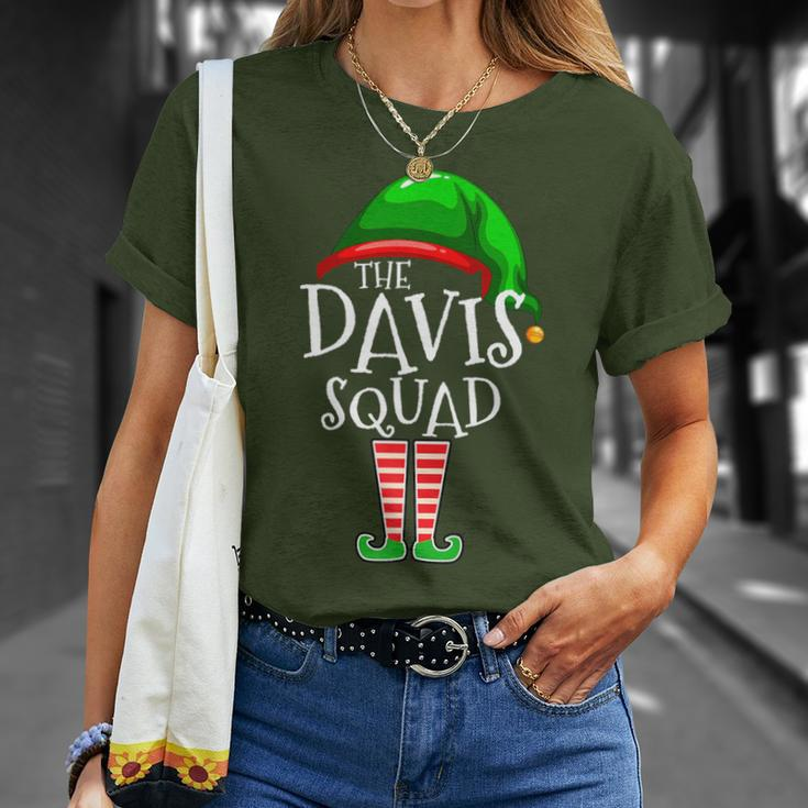 Davis Squad Elf Group Matching Family Name Christmas T-Shirt Gifts for Her