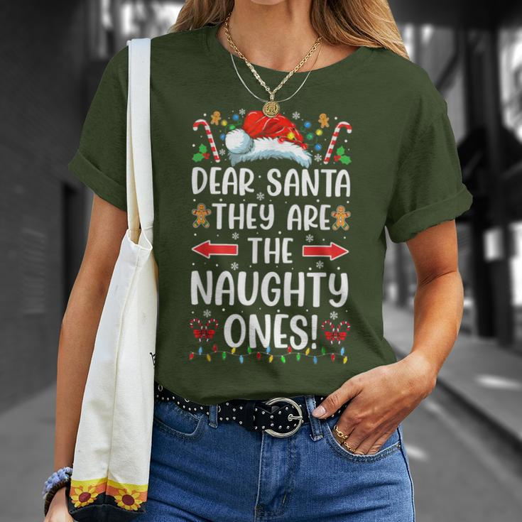 Dear Santa They Are The Naughty Ones Christmas Pajamas T-Shirt Gifts for Her