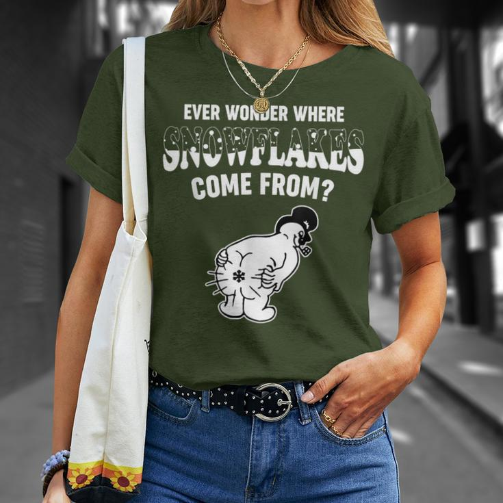 Ever Wonder Where Snowflakes Come From Christmas T-Shirt Gifts for Her