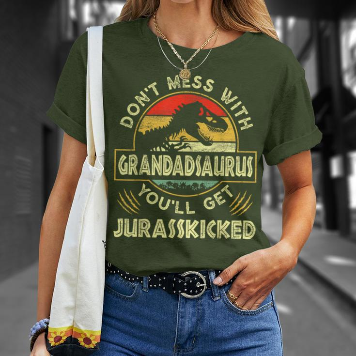 Father's Day Family Matching Grandad Dinosaurs Christmas T-Shirt Gifts for Her