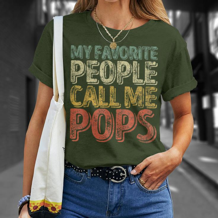 My Favorite People Call Me Pops Xmas Father's Day T-Shirt Gifts for Her