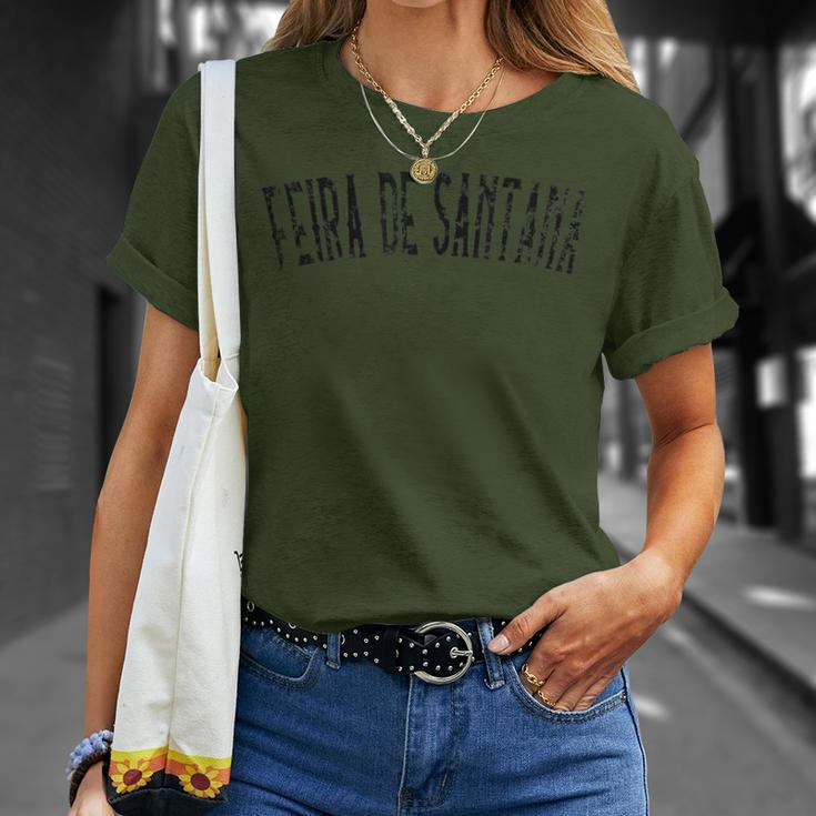 Feira De Santana Brazil Vintage Black Text Apparel T-Shirt Gifts for Her