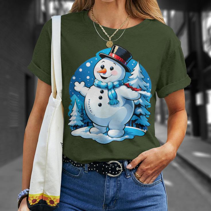 Frosty Friends Christmas Snowman In Winter Wonderland T-Shirt Gifts for Her