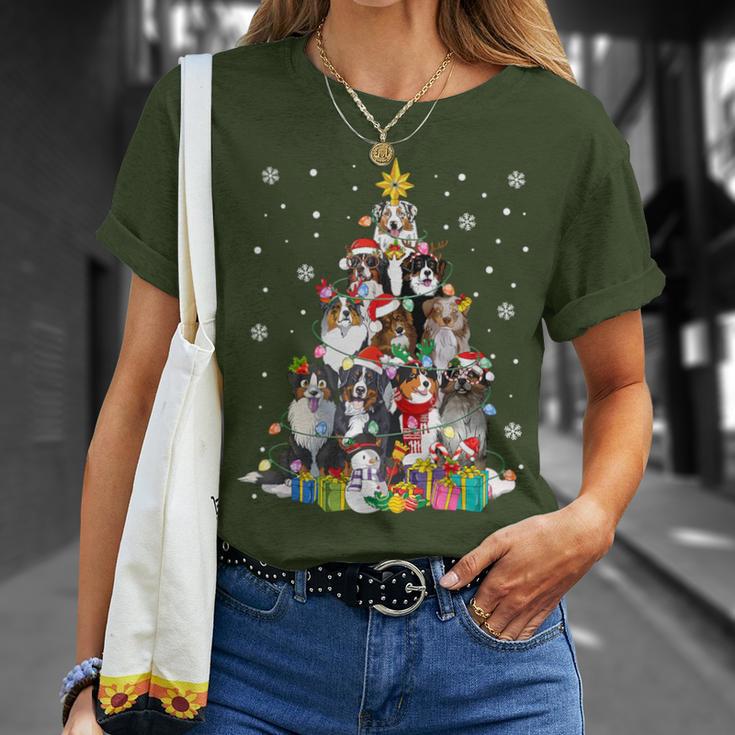 Australian Shepherd Dog Christmas Tree Xmas Pajamas T-Shirt Gifts for Her