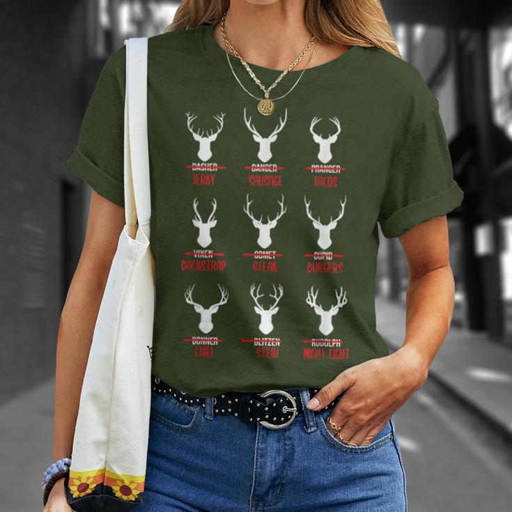 Christmas Santa Reindeer List Pajamas For Deer Hunters T-Shirt Gifts for Her