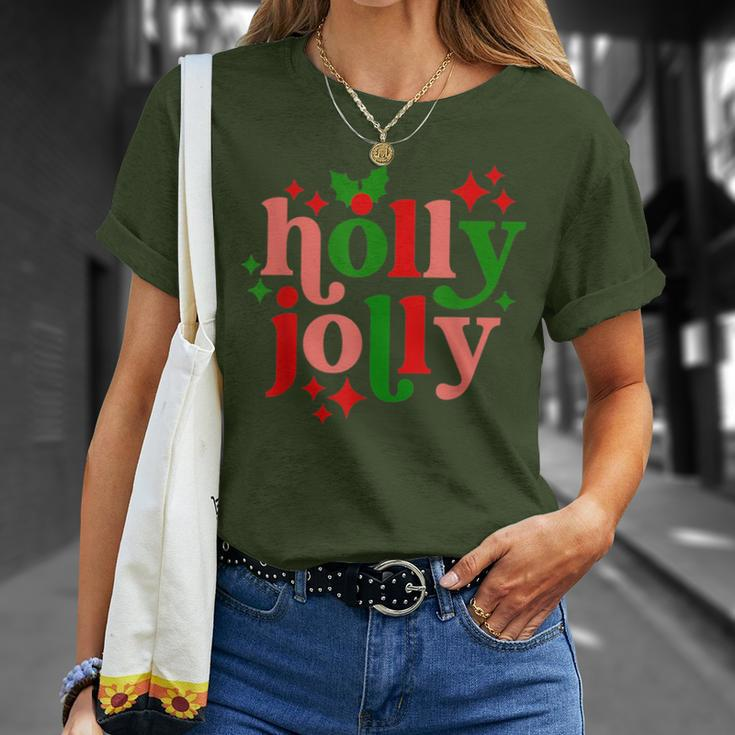 Have A Holly-Jolly Colorful Christmas Mistletoe Xmas Holiday T-Shirt Gifts for Her