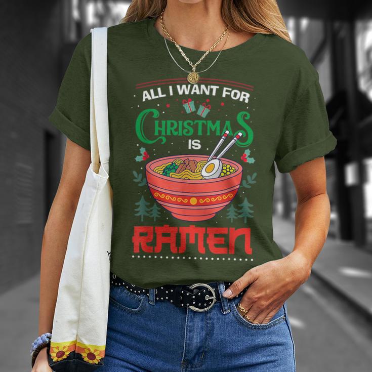 Japan Ramen Ugly Christmas Anime Christmas T-Shirt Gifts for Her