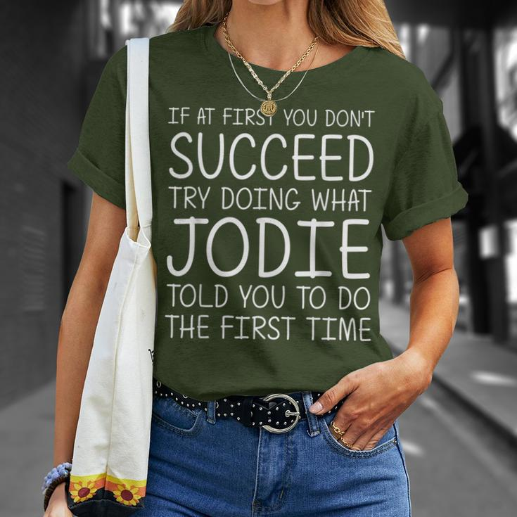 Jodie Name Personalized Birthday Christmas Joke T-Shirt Gifts for Her