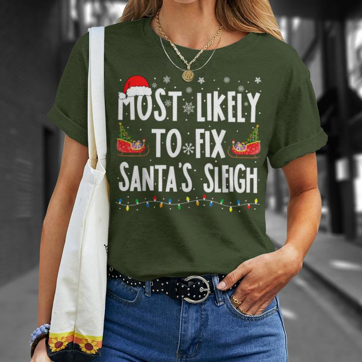 Most Likely To Fix Santa Sleigh Family Matching Christmas T-Shirt Gifts for Her