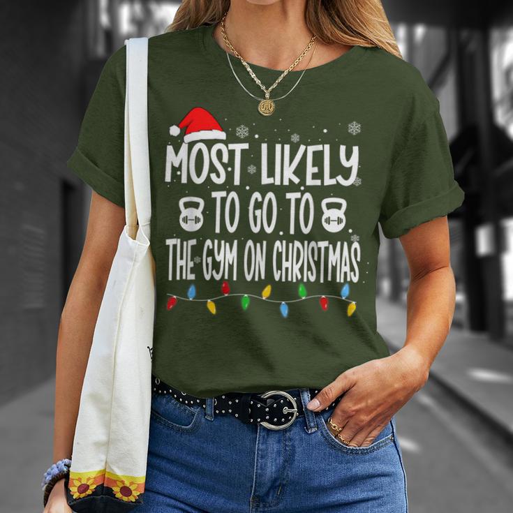 Most Likely To Go The Gym On Christmas For Fitness Lover T-Shirt Gifts for Her