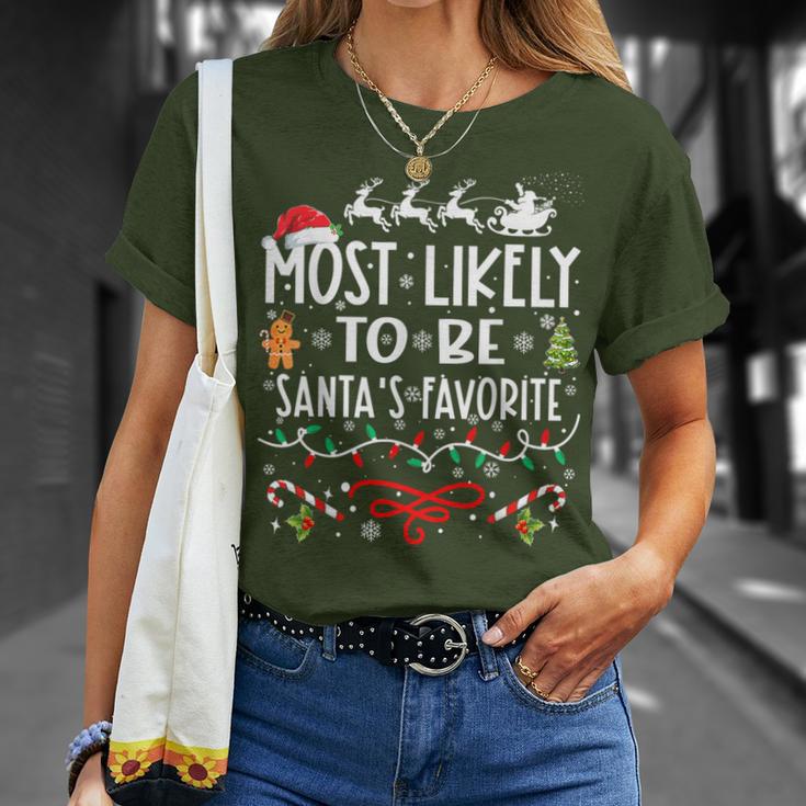 Most Likely To Be Santa's Favorite Family Christmas T-Shirt Gifts for Her