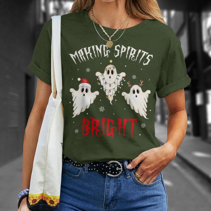 Making Spirits Bright Creepy Goth Xmas Family Holiday Pjs T-Shirt Gifts for Her