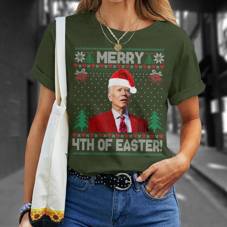 Merry 4Th Of Easter Joe Biden Christmas Ugly Sweater T-Shirt Gifts for Her