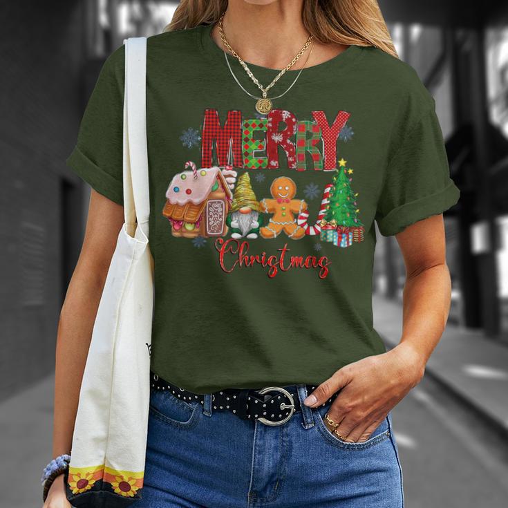 Merry Christmas Candy House Lemon Gnome Gingerbread Pajamas T-Shirt Gifts for Her