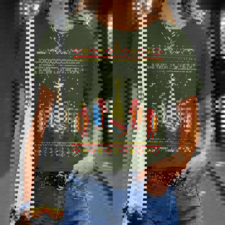 Merry Glizzmas Tacky Merry Christmas Hot Dogs Holiday T-Shirt Gifts for Her