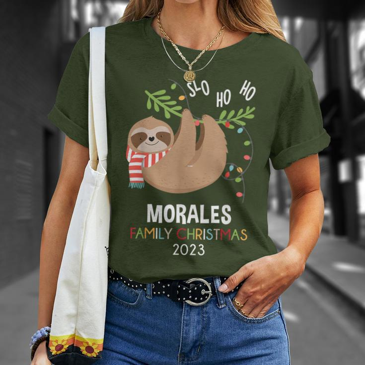 Morales Family Name Morales Family Christmas T-Shirt Gifts for Her