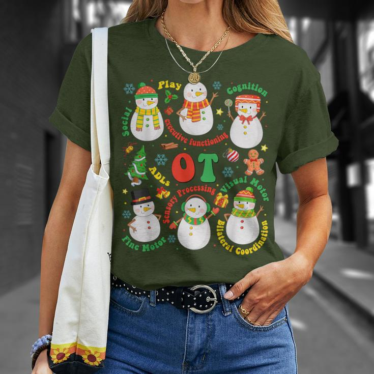 Occupational Therapy Ot Ota Merry Christmas Cute Snowman T-Shirt Gifts for Her