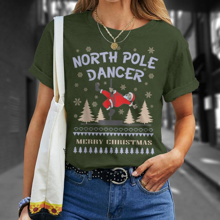 Pole Dance Santa Claus North Pole Dancer T-Shirt Gifts for Her