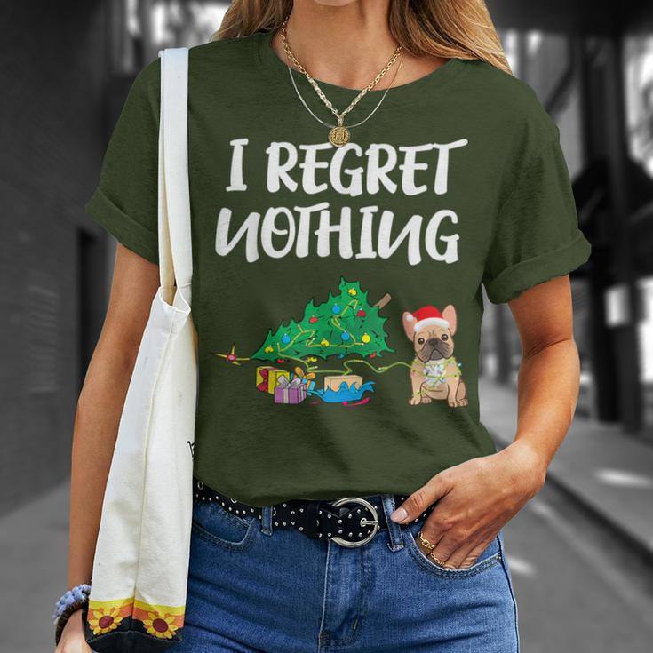 I Regret Nothing Frenchie Christmas French Bulldog T-Shirt Gifts for Her