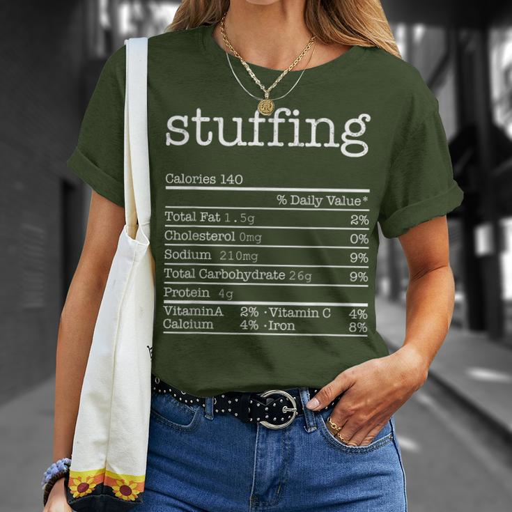 Stuffing Nutrition Facts Thanksgiving Christmas Food T-Shirt Gifts for Her