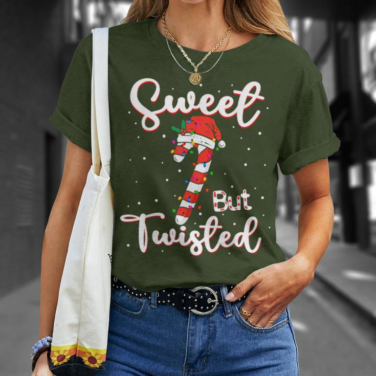 Sweet But Twisted Christmas Candy Cane Xmas Holiday T-Shirt Gifts for Her