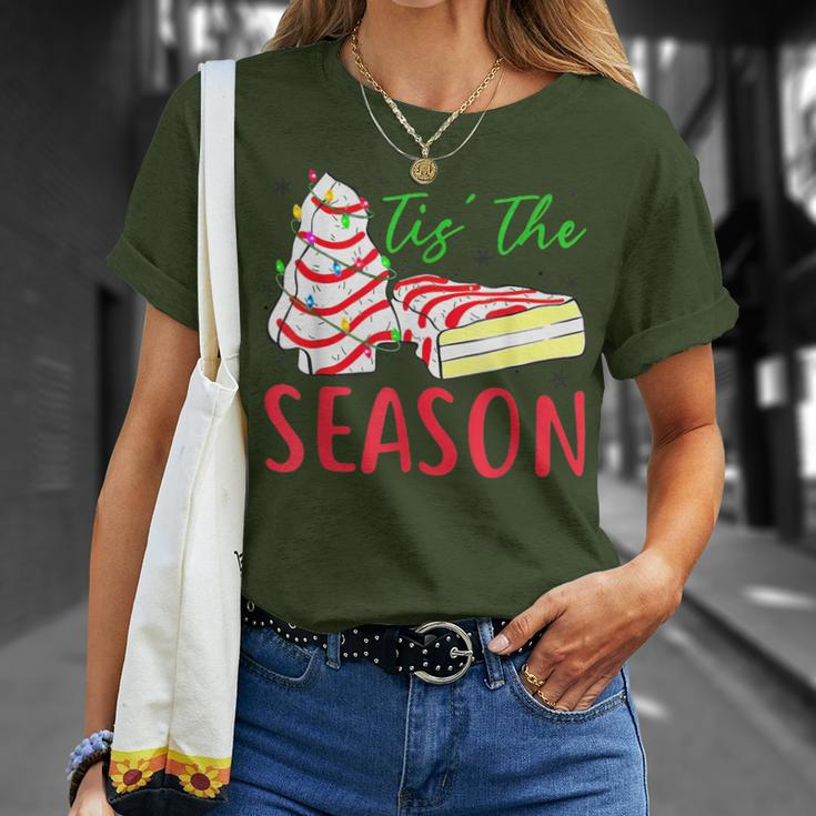 Tis The Season Little-Debbie Christmas Tree Cake Holiday T-Shirt Gifts for Her