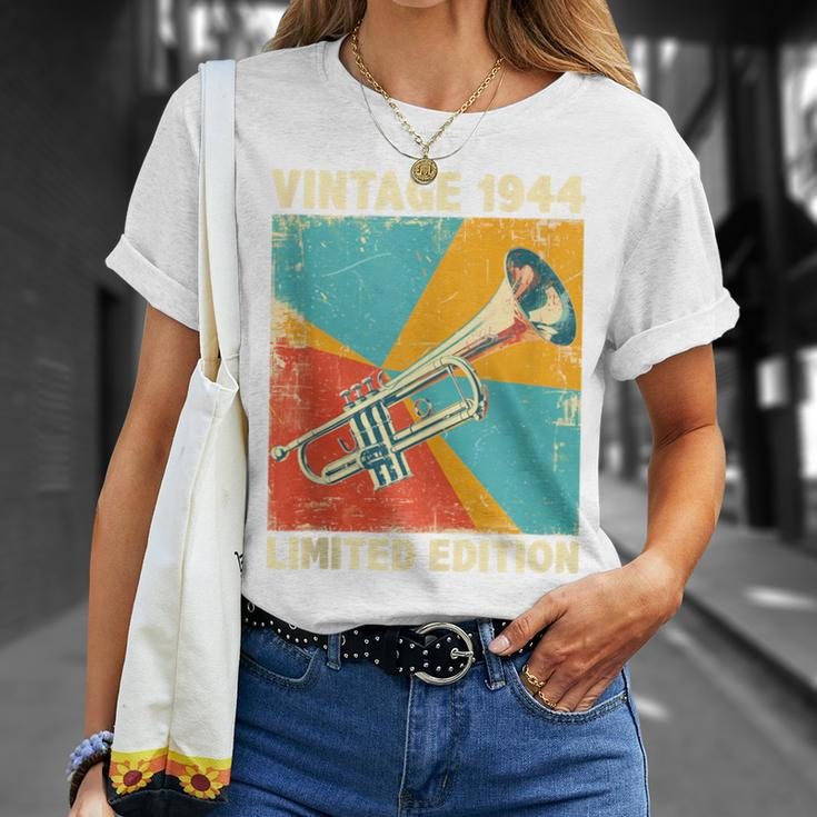 80 Years Old Vintage 1944 Trumpet Lover 80Th Birthday T-Shirt Gifts for Her