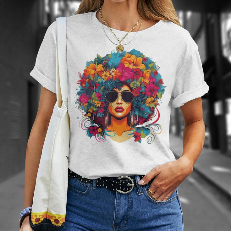 Afro Hair Natural Black History Pride Black Melanin T-Shirt Gifts for Her