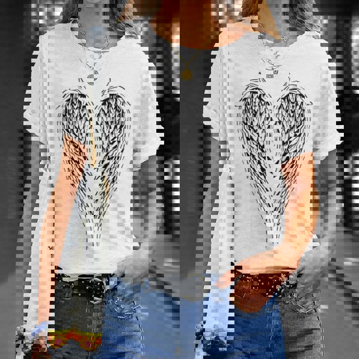 Alas De Ángel En La Parte Trasera Sin Mangas Camiseta unisex Regalos para ella
