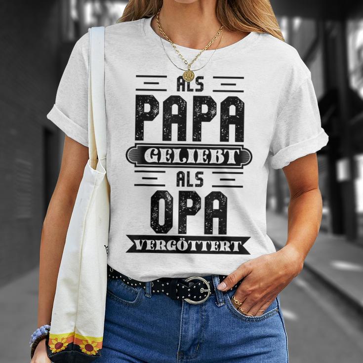 Als Papa Geliebt Als Opaergöttert Grossvater Sprüche T-Shirt Geschenke für Sie