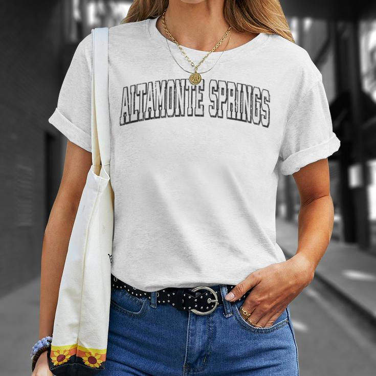 Altamonte Springs Florida Vintage Athletic Sports B&W Print T-Shirt Gifts for Her