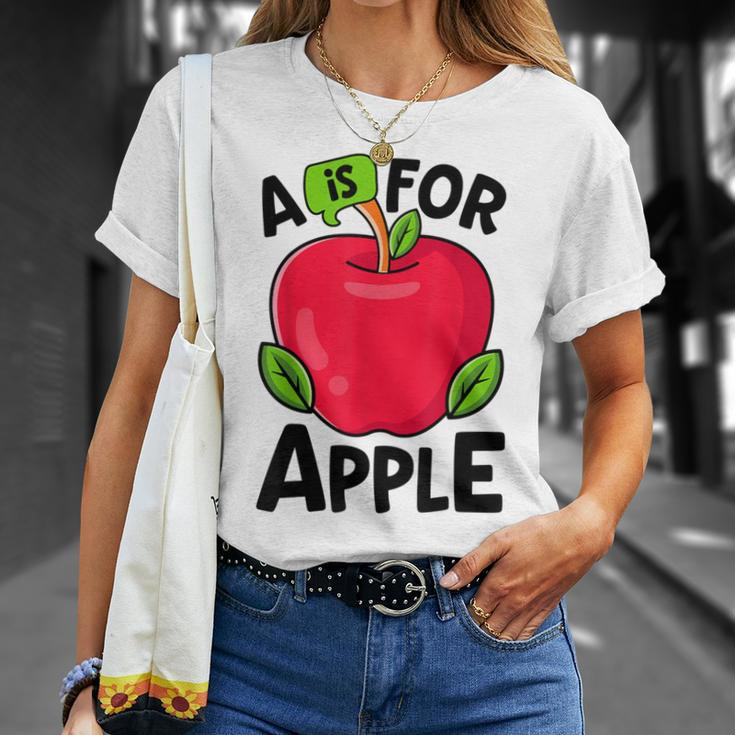 A Is For Apple Nursery Preschool Teacher Appreciation T-Shirt Gifts for Her