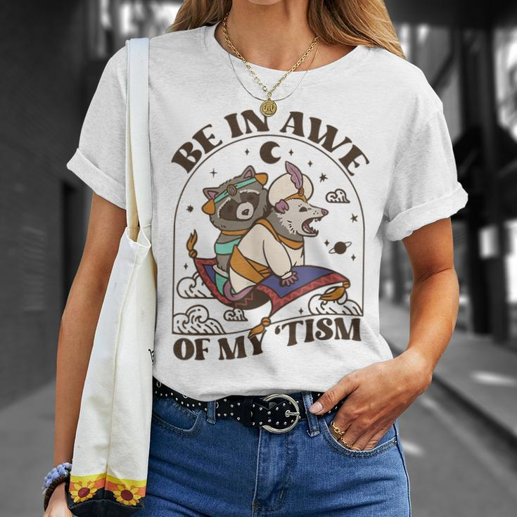 Autism Be In Awe Of My Tism Raccoon Possum T-Shirt Gifts for Her
