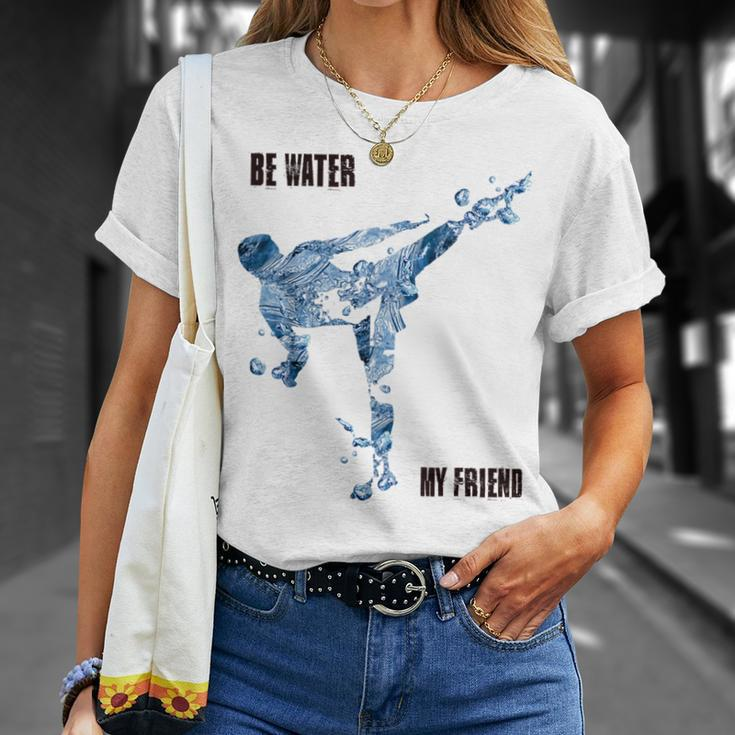 Be Water My Friend T-Shirt, Inspirierendes Bruce Lee Kampfkunst Design Geschenke für Sie