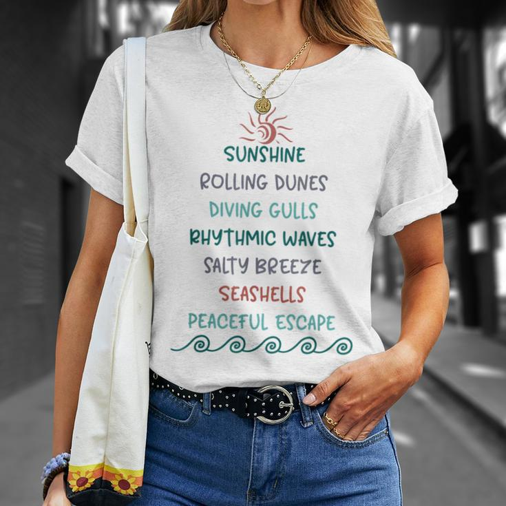 Beach Sights And Sounds Of Coastal Living T-Shirt Gifts for Her