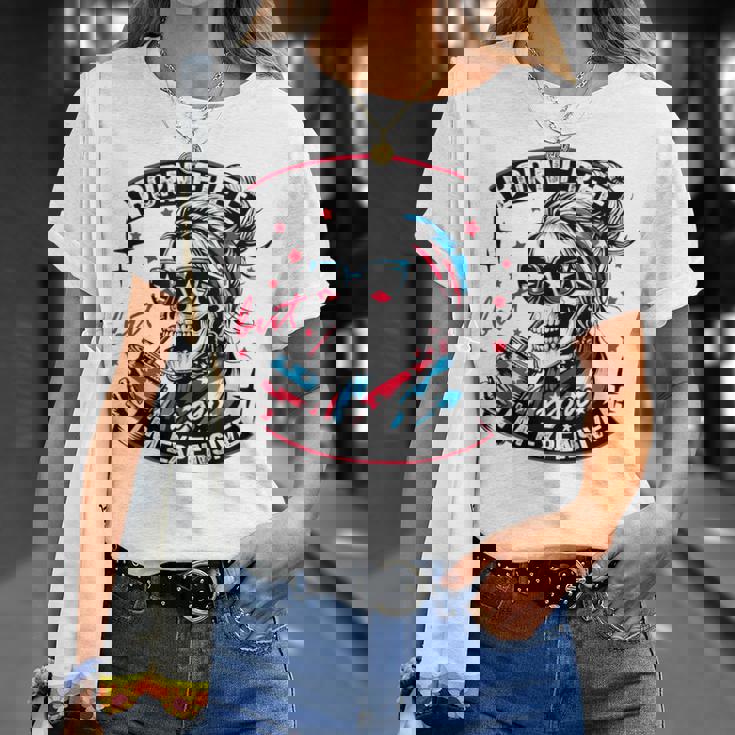 Born Free But Now I'm Expensive 4Th Of July Skeleton T-Shirt Gifts for Her