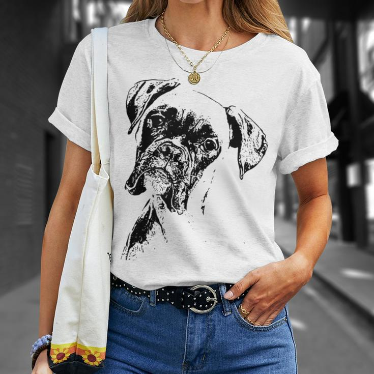 Boxer Dog Face Dog Lovers Boxer Dog T-Shirt Gifts for Her