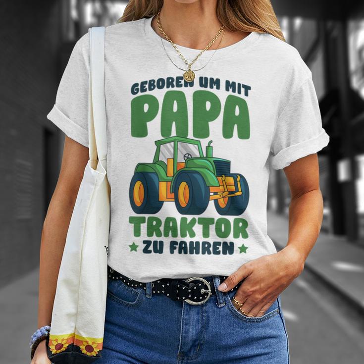 Boy's Geboren Um Mit Papa Trktor Zu Fahren Born To Go With T-Shirt Geschenke für Sie