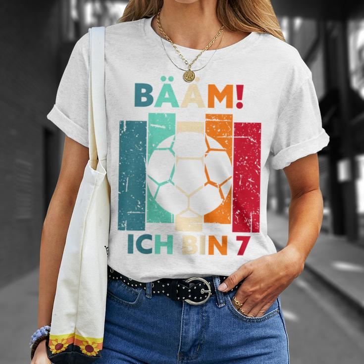 Children's Bäm Ich Bin 7 Sieben Jahre Boy 7Th Birthday Football T-Shirt Geschenke für Sie