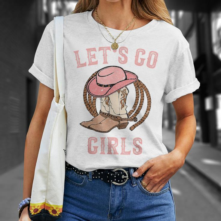 Cowboy Hat Boots Let's Go Girls Western Cowgirls Cowgirl T-Shirt Gifts for Her