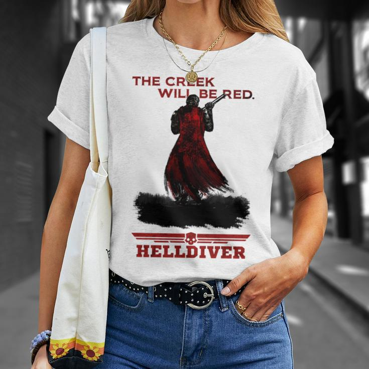 The Creek Will Be Red Game Platform Helldivers Hero T-Shirt Gifts for Her