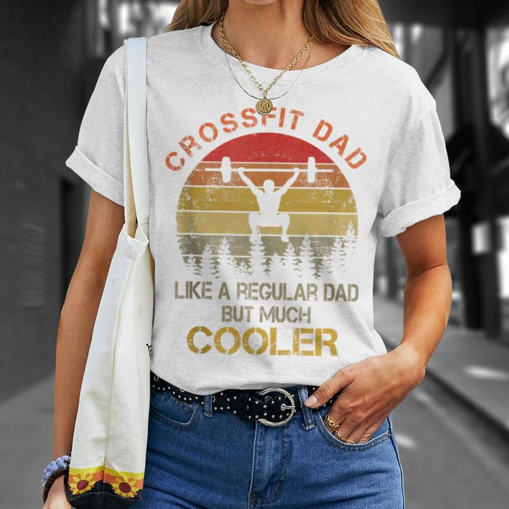 Crossfit Dad Regular Dad But Much Cool Vintage Sunset T-Shirt Gifts for Her