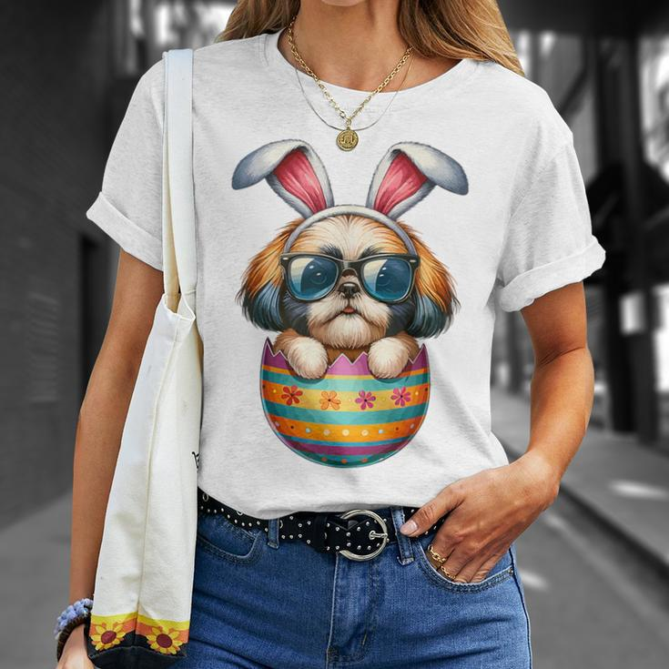 Cute Shih Tzu Egg Easter Day Dog Dad Dog Mom T-Shirt Gifts for Her