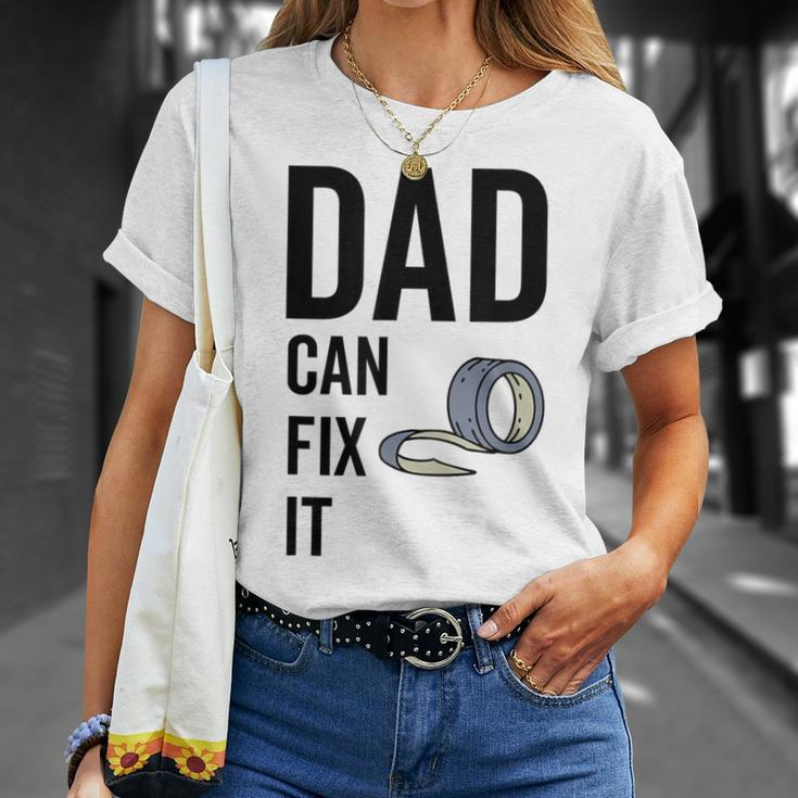Dad Can Fit It Handyman Diy Duct Tape Father's Day T-Shirt Gifts for Her