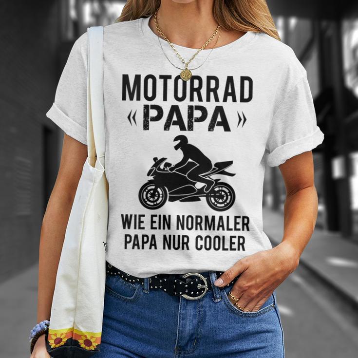 Damen Sportbike Motorradfahrer Spruch Herren Motorrad Papaater Mit-Ausschnitt T-Shirt Geschenke für Sie