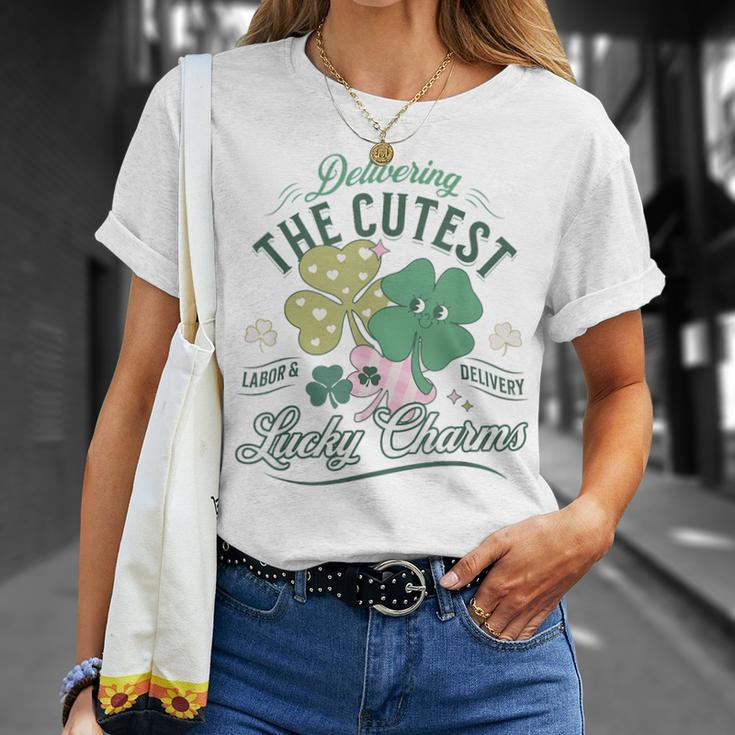 Delivering The Cutest Lucky Charms Labor Delivery St Patrick T-Shirt Gifts for Her