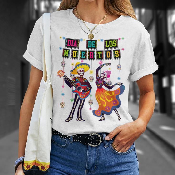 Dia De Los Muertos Day Of Dead Skeleton Dancing Couple T-Shirt Gifts for Her