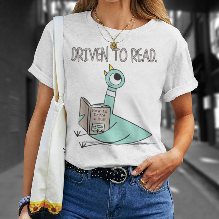 Driven To Read Pigeon Library Reading Books Reader T-Shirt Gifts for Her